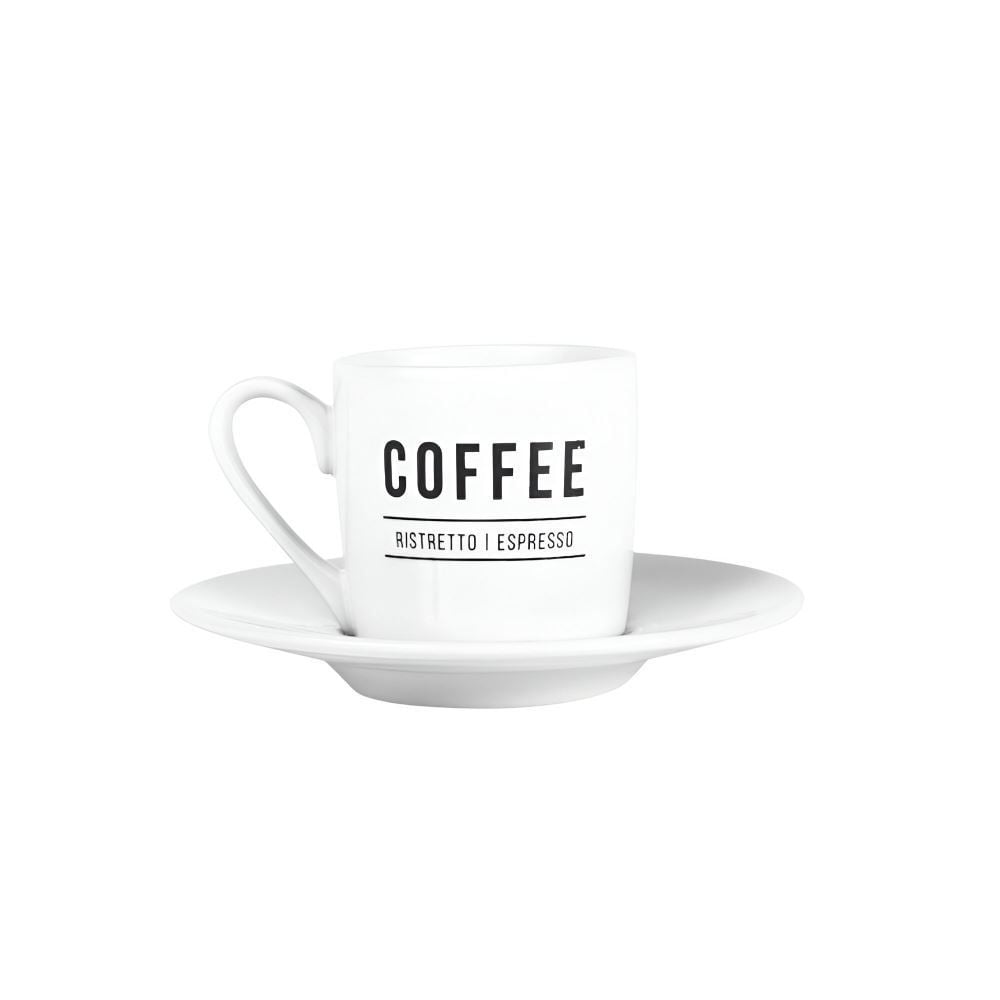 Xícara Com Pires Porcelana Manhattan Hauskraft 80 Ml - Branco