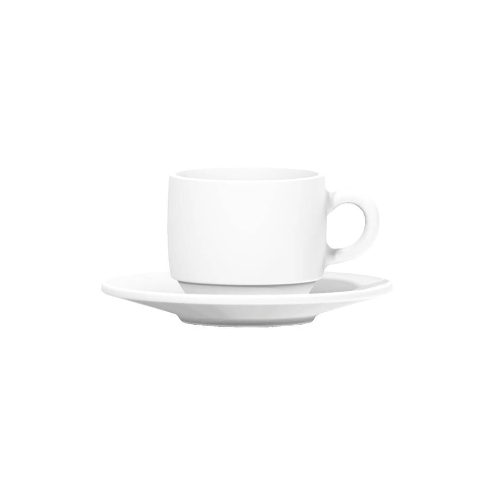 Xícara De Café Com Pires Duralex 90Ml - Branco