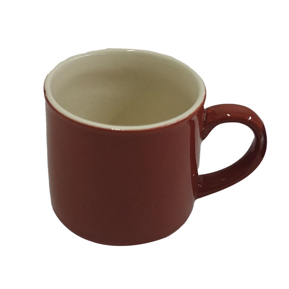 Xicara Para Café Harmonie Em Cerâmica Dynasty 90Ml Bordô/Off-White - DYNASTY