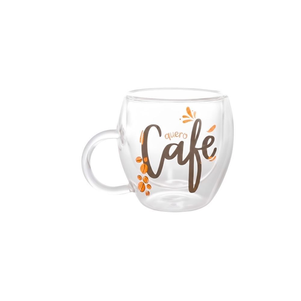 Xícara Parede Dupla de Vidro Café Majestic - 250 ml