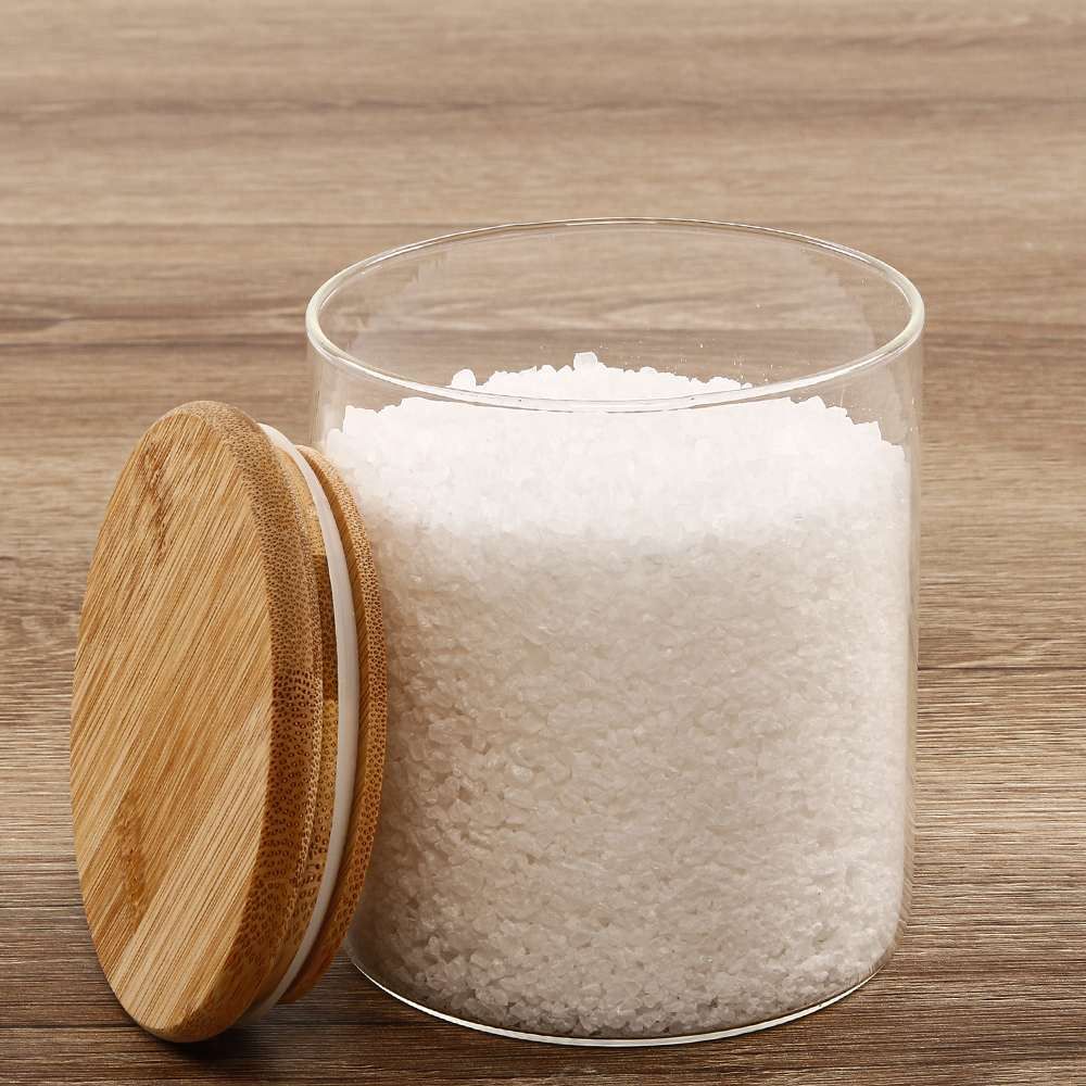 01 Pote Hermético Redondo Com Tampa Havan Casa 800Ml - Transparente e Bambu