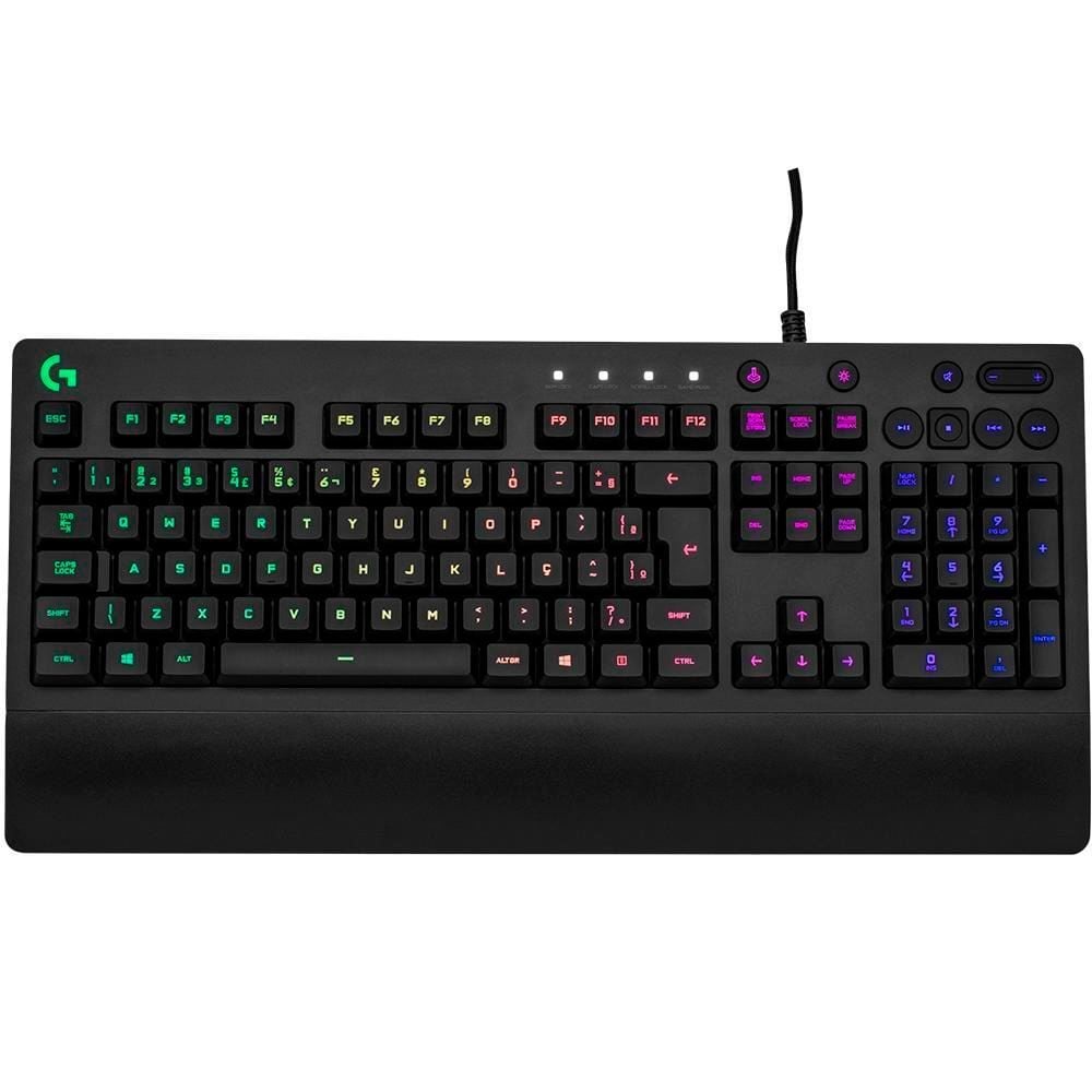 Teclado Gamer Logitech Abnt2 Iluminação Rgb G213 - Preto