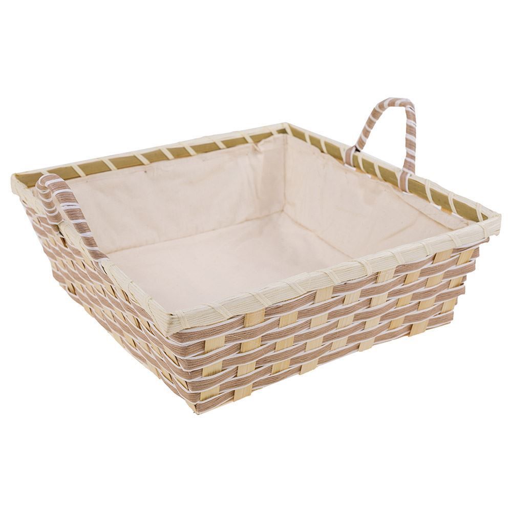 Cesta Quadrada Tecido Natural 26Cm - Trama