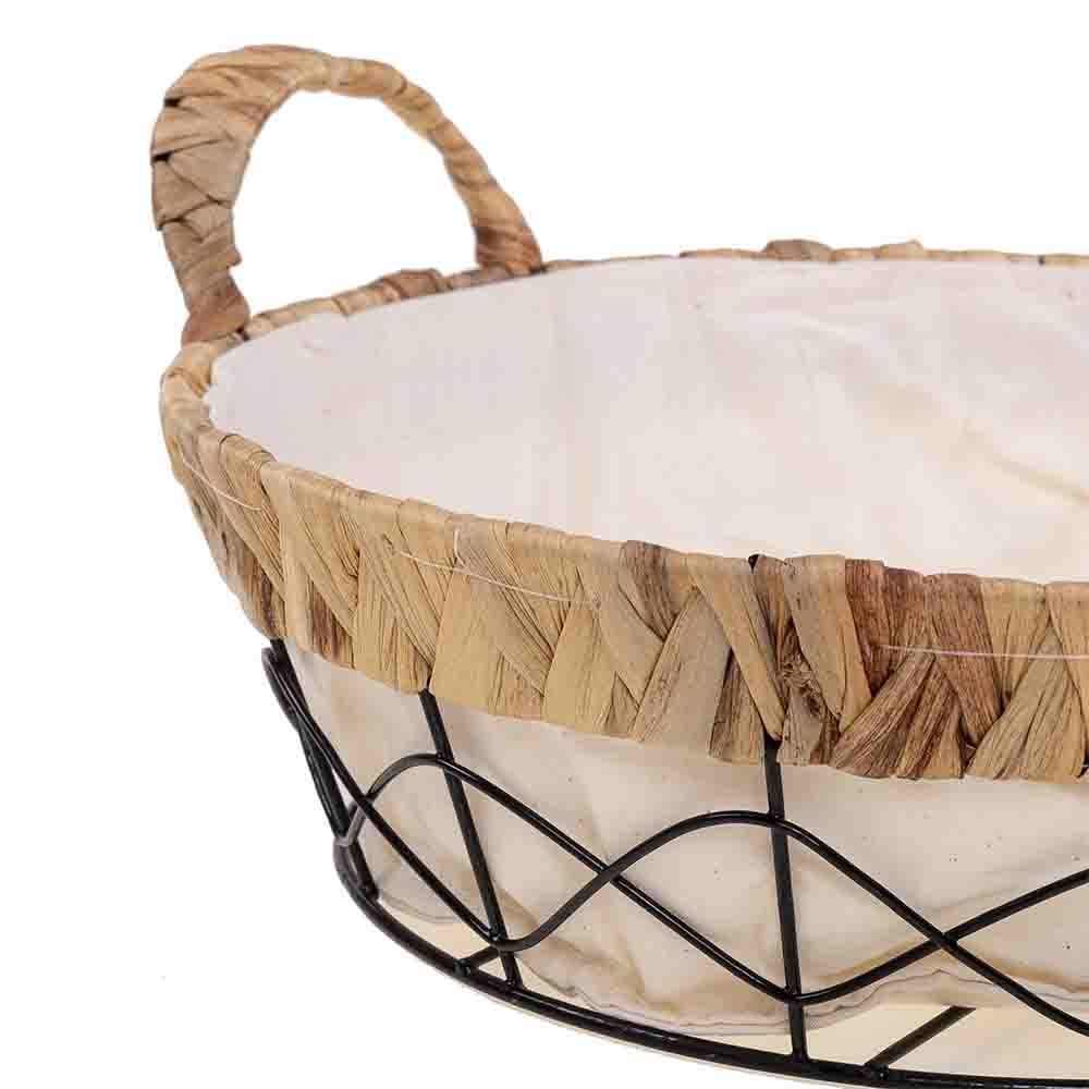 Cesta Redonda Aramada Tecido Natural 27Cm - Trama
