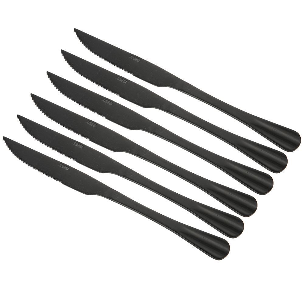 Jogo Facas Churrasco Positano 23Cm 6Pc - Preto