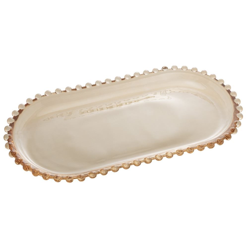 Travessa Oval Pearl Ambar 30X15x2cm - Âmbar