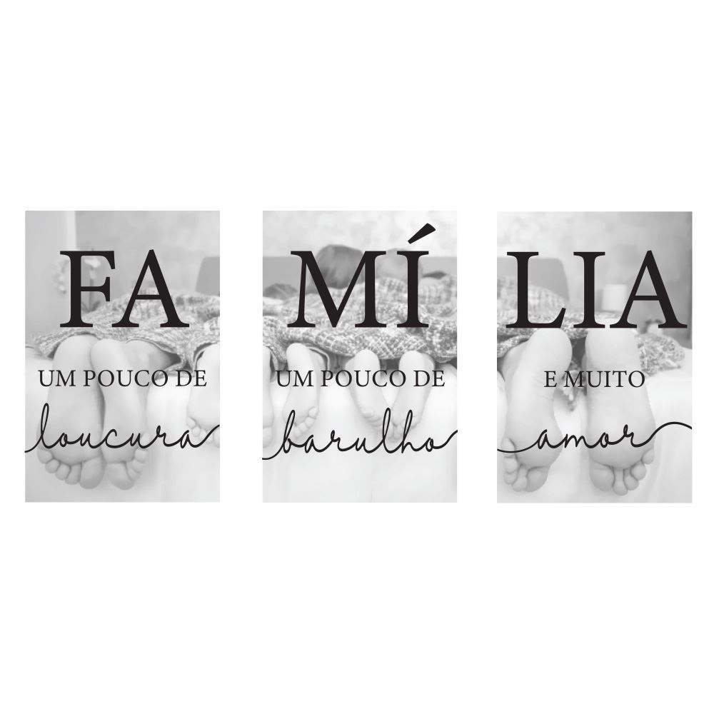 Quadros Decorativos Familia 3Pc - PLC00207