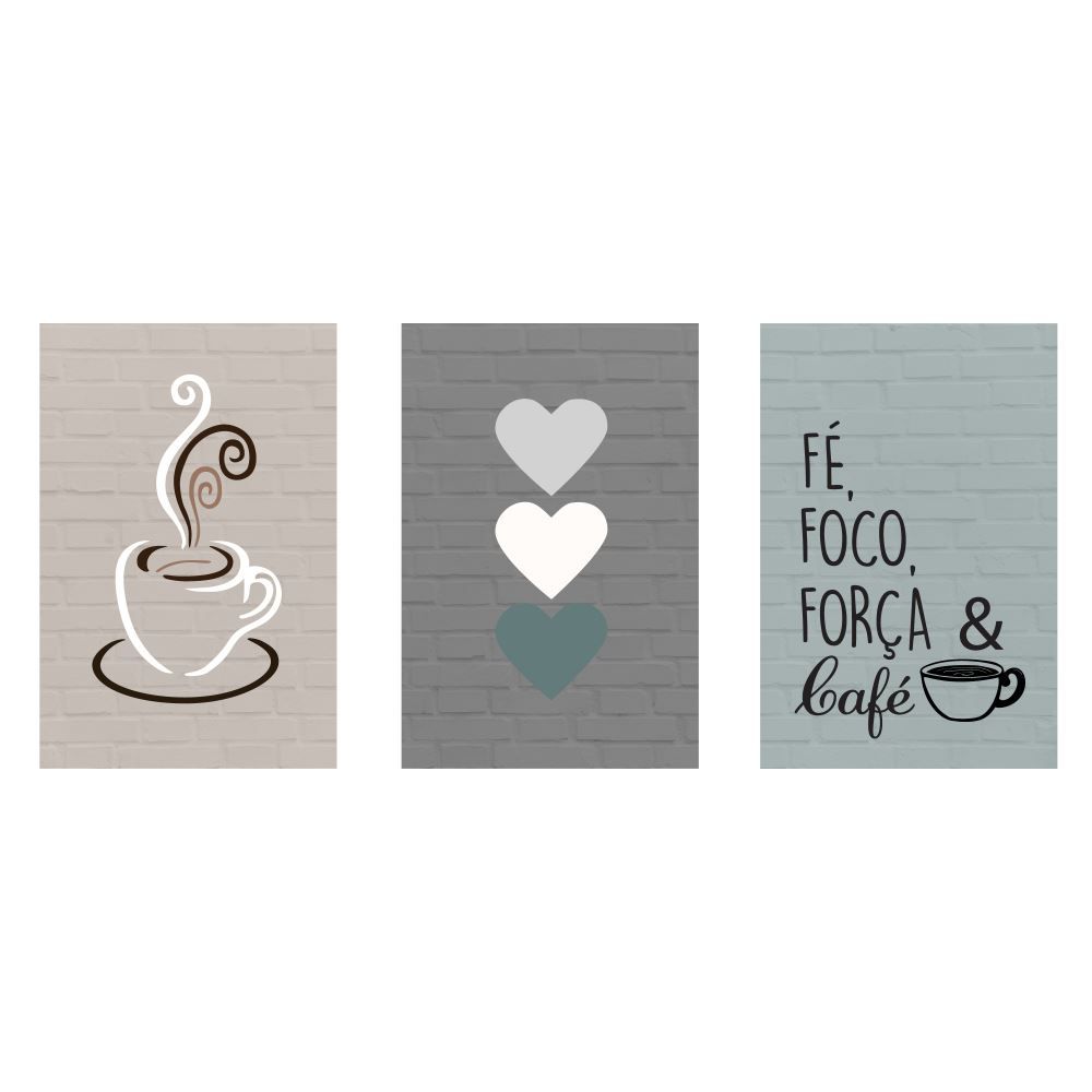 Quadros Decorativos Cafe 3Pc - PLC00203