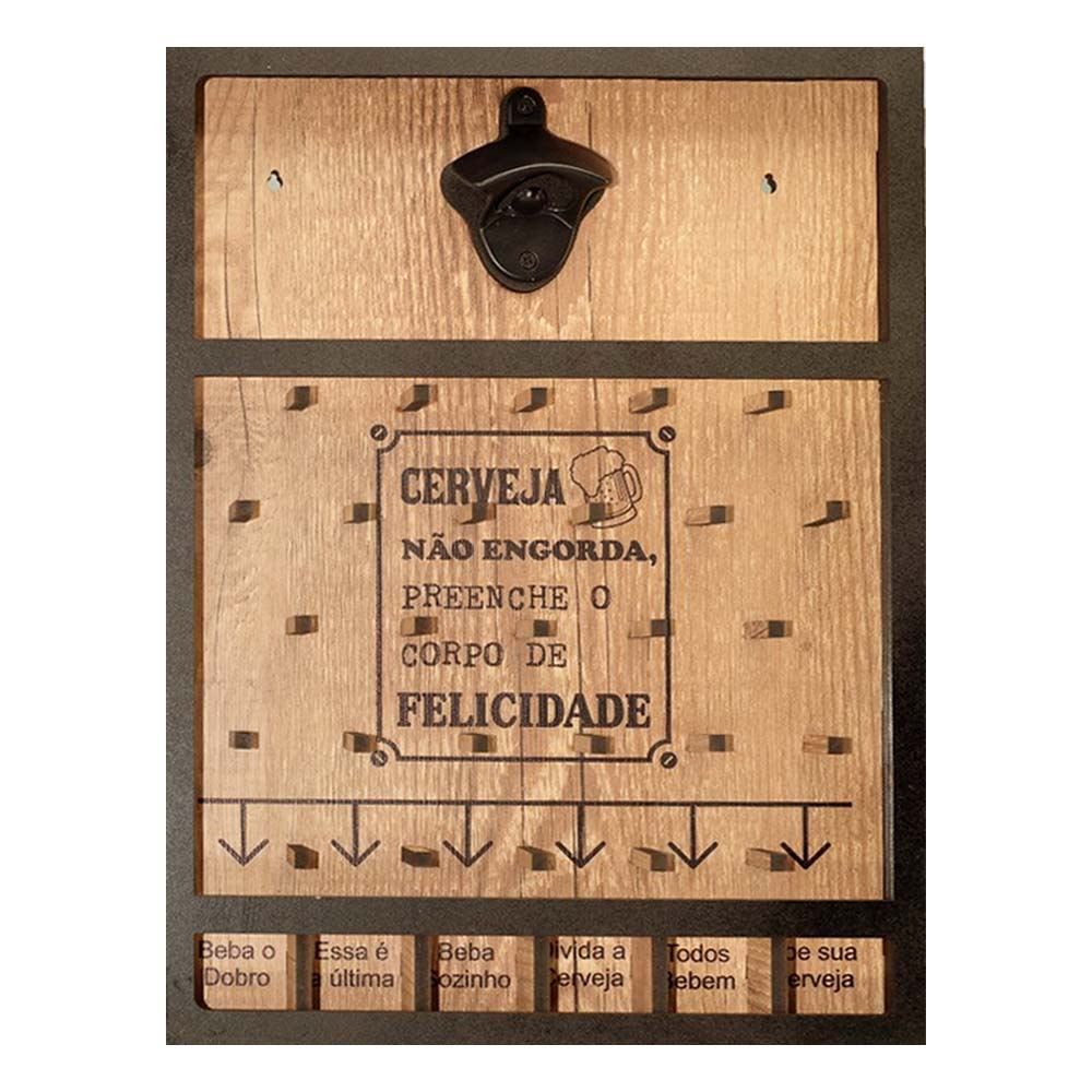 Abridor De Garrafa Beer Game Forgerini - Marrom