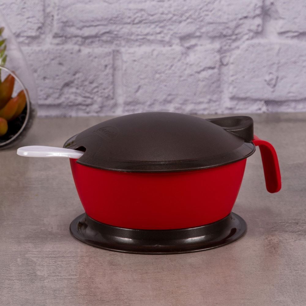 Açucareiro com Colher 300ml Plasutil - Vermelho