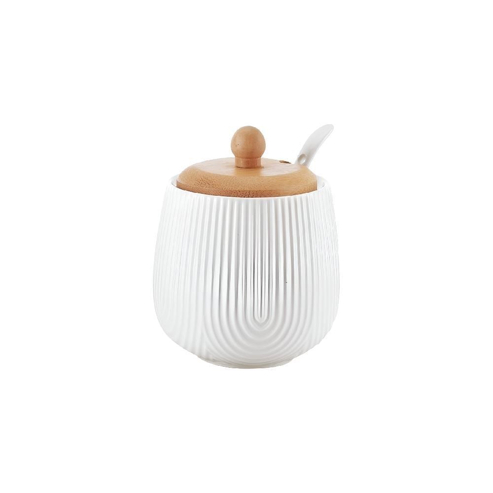 Açucareiro Com Colher De Cerâmica Oasis Hauskraft 360 Ml - Branco