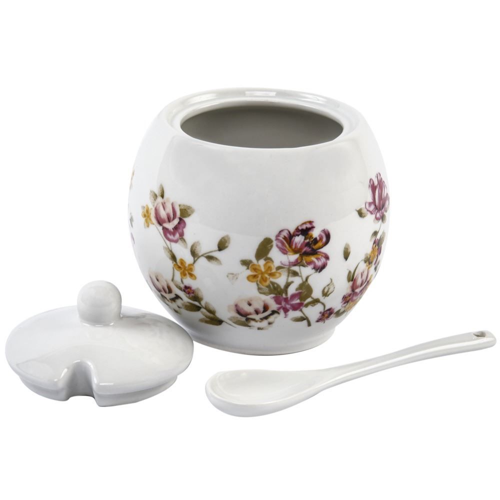 Açucareiro Com Colher De Porcelana Le Jardin Hauskraft - 350ml
