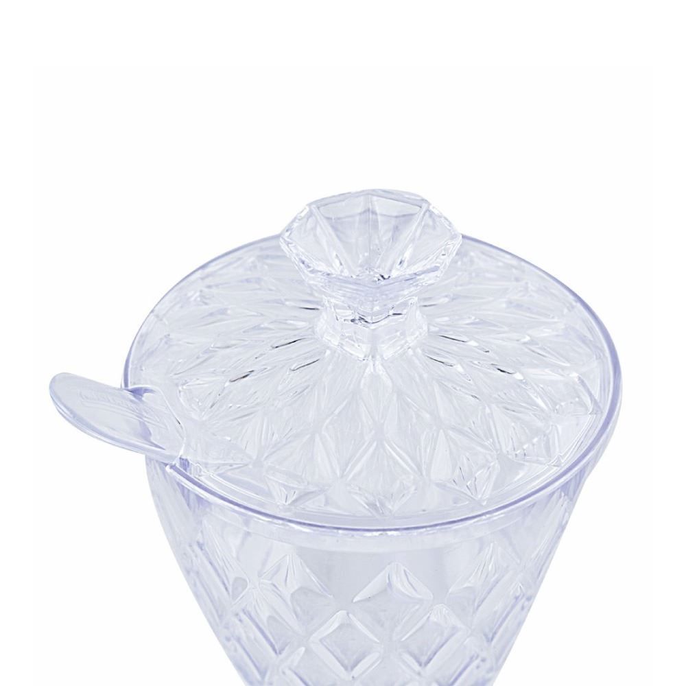 Açucareiro Com Colher Glamour Plasútil 330Ml - Transparente