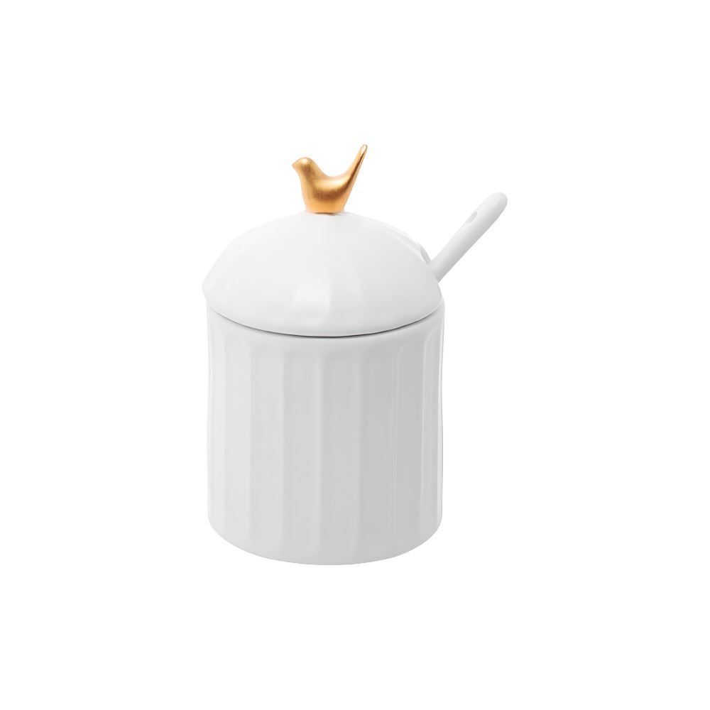 Açucareiro De Cerâmica Com Colher Colibri Wolff 180 Ml - Branco