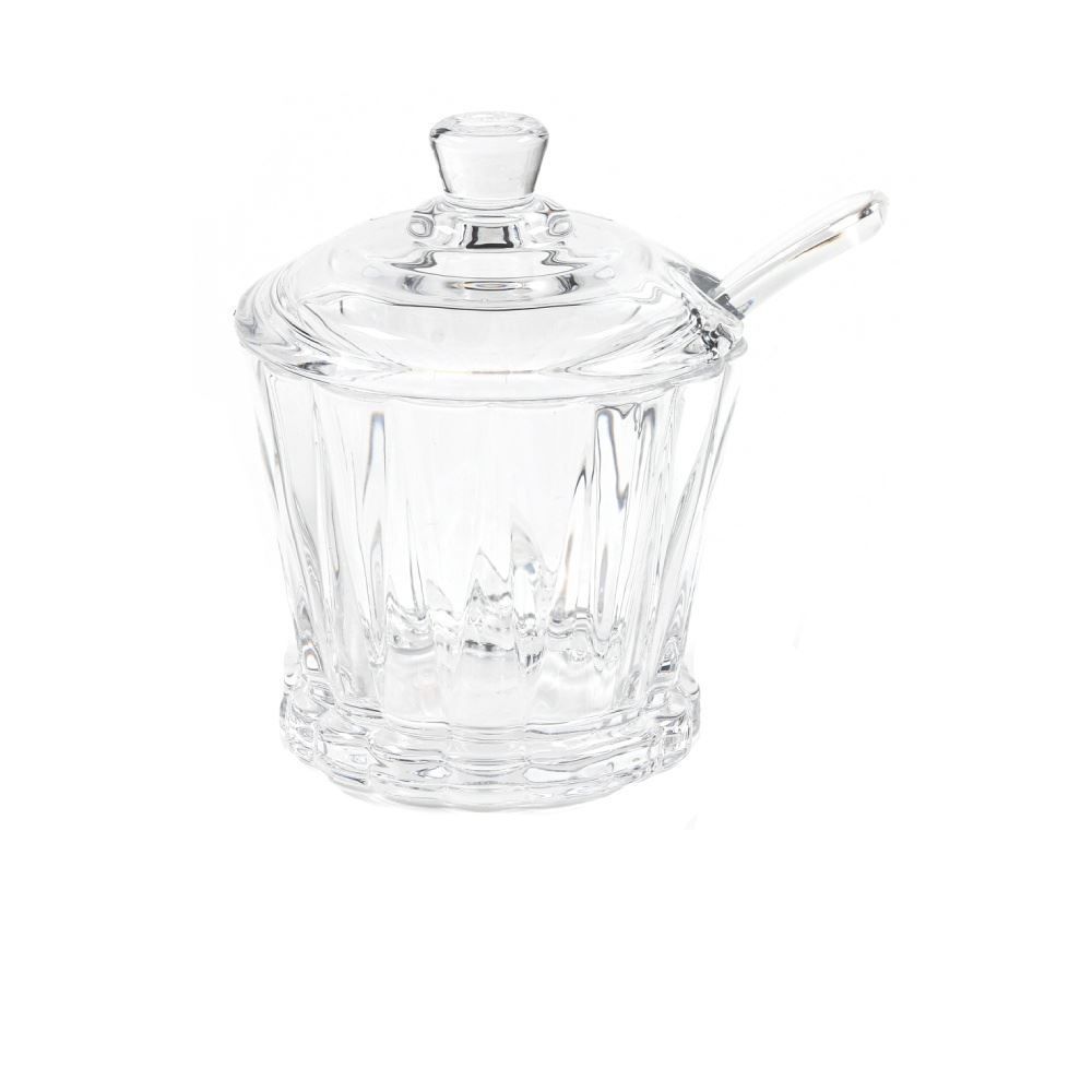 Açucareiro De Vidro Com Tampa E Colher Radial Lyor 210Ml - Transparente