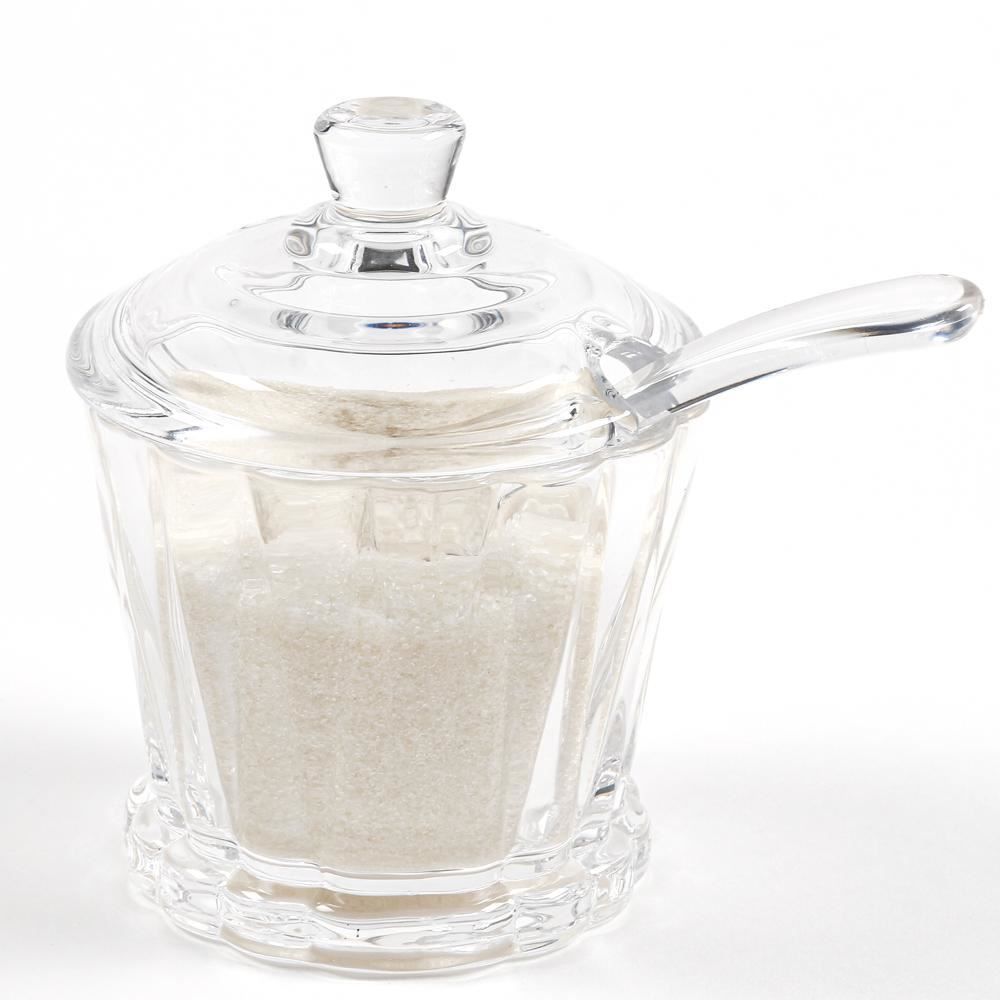 Açucareiro De Vidro Com Tampa E Colher Radial Lyor 210Ml - Transparente