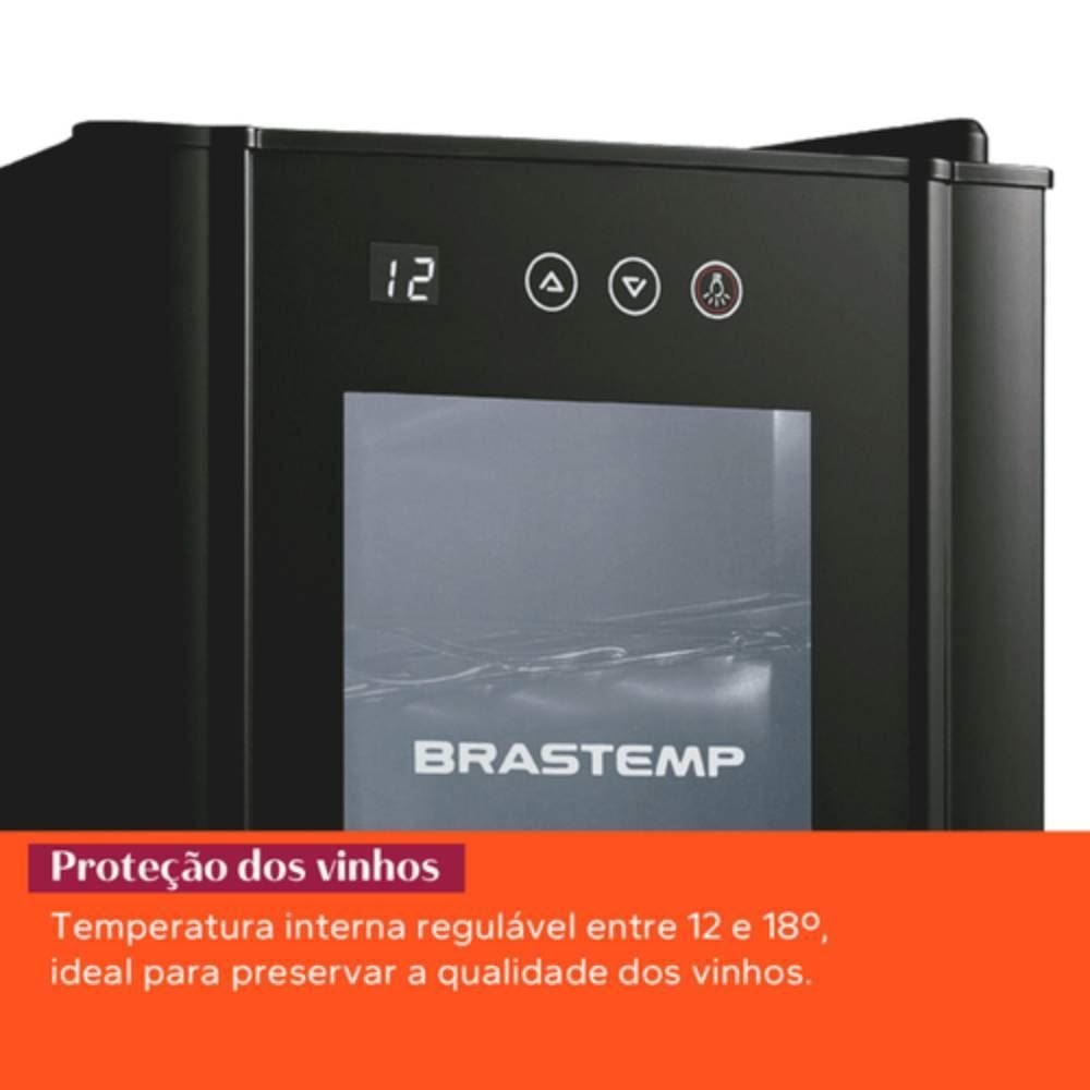 Adega Brastemp 12 Garrafas Iluminação Led Painel Eletrônico BZC12BE