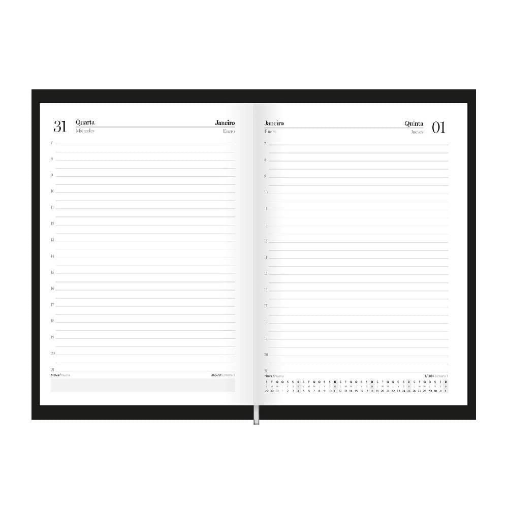 Agenda Costurada 2026 Compacta Preta 176 Folhas Foroni - Sortido