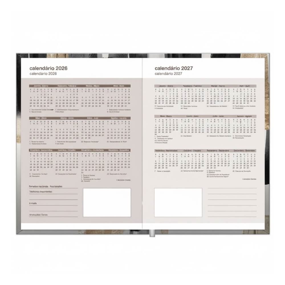 Agenda Costurada Compacta Urban 2026 176 Folhas Foroni - Sortido
