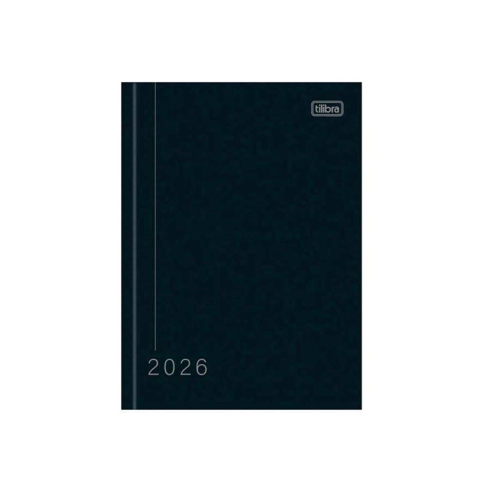 Agenda Costurada 2026 Pepper 160 Folhas Tilibra - Preto