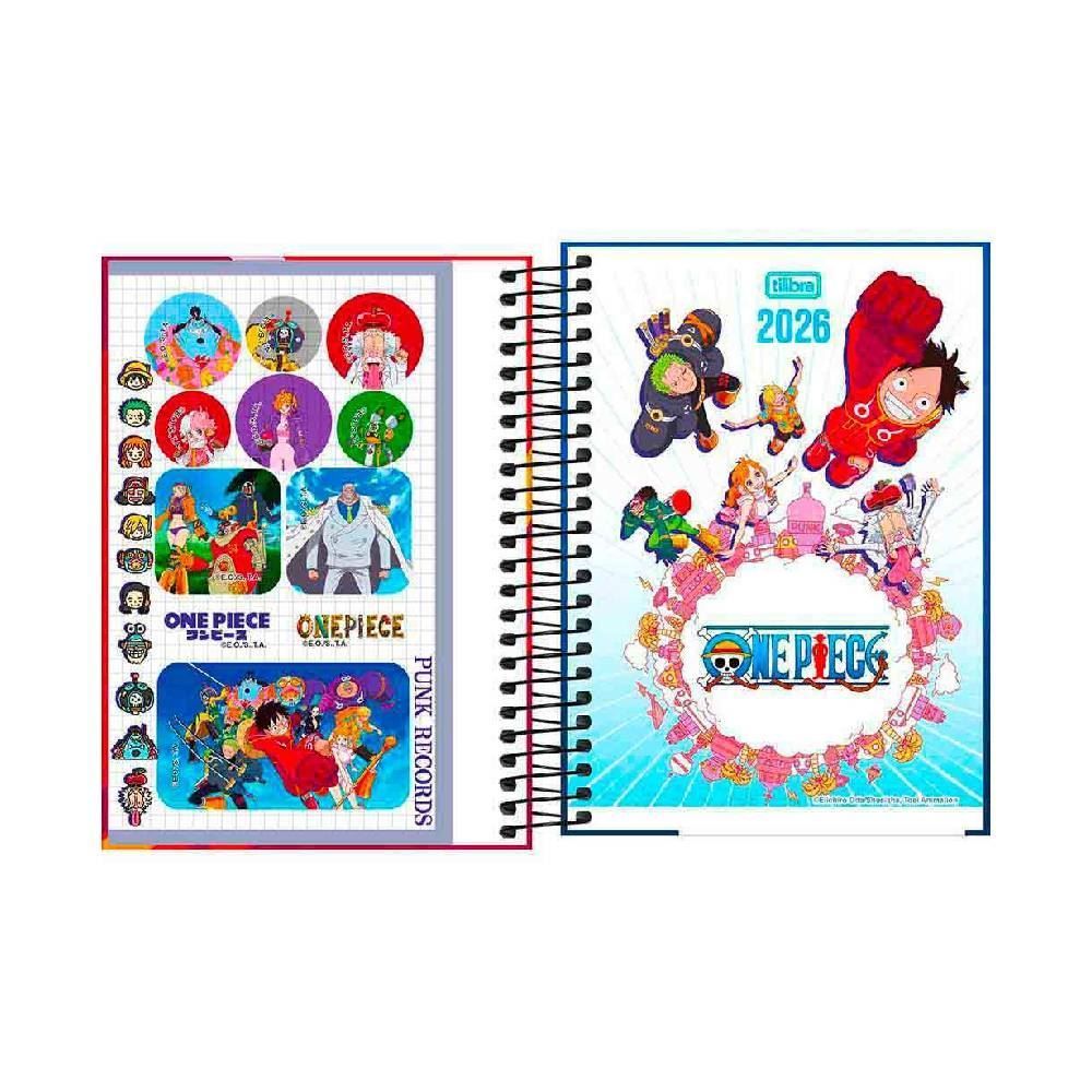 Agenda Espiral 2026 One Piece 160 Folhas Tilibra - Sortido