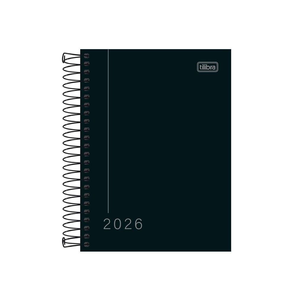 Agenda Espiral 2026 Pepper 160 Folhas Tilibra - Preto