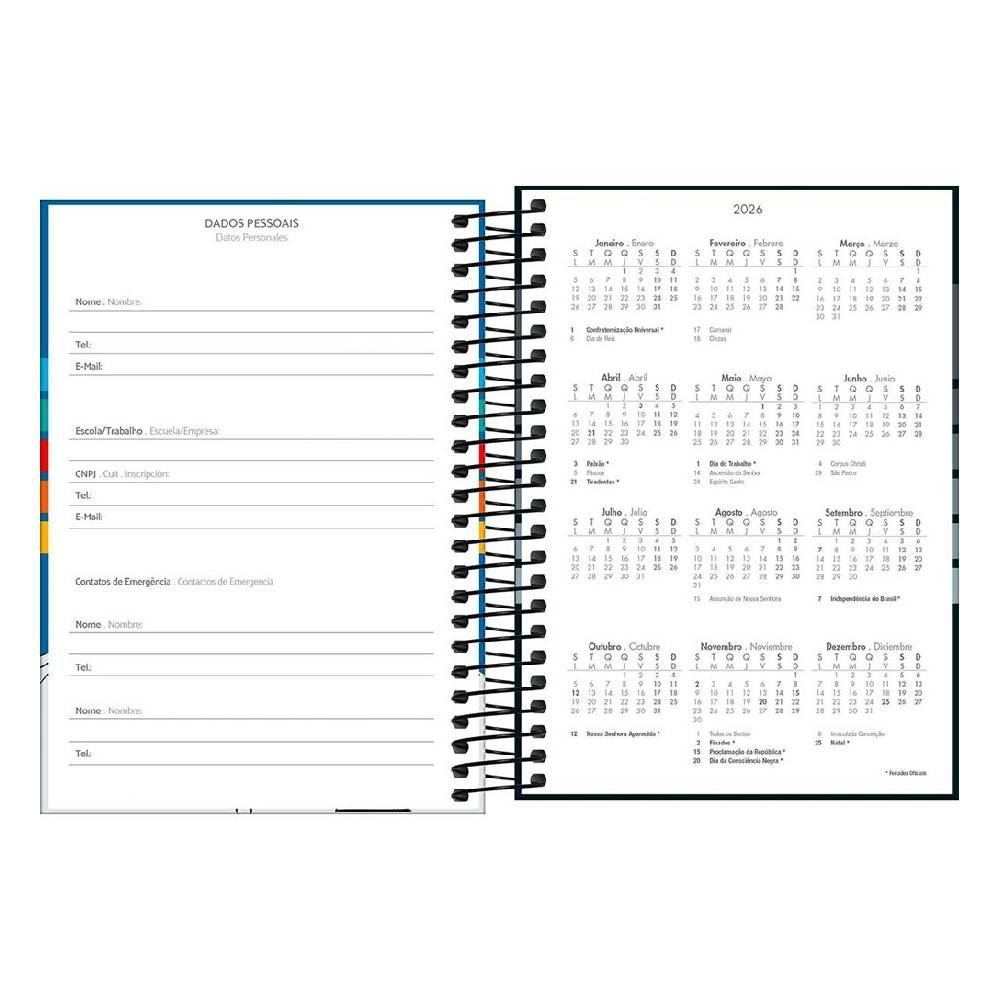 Agenda Espiral 2026 Pepper Masculina 160 Folhas Tilibra - 179035