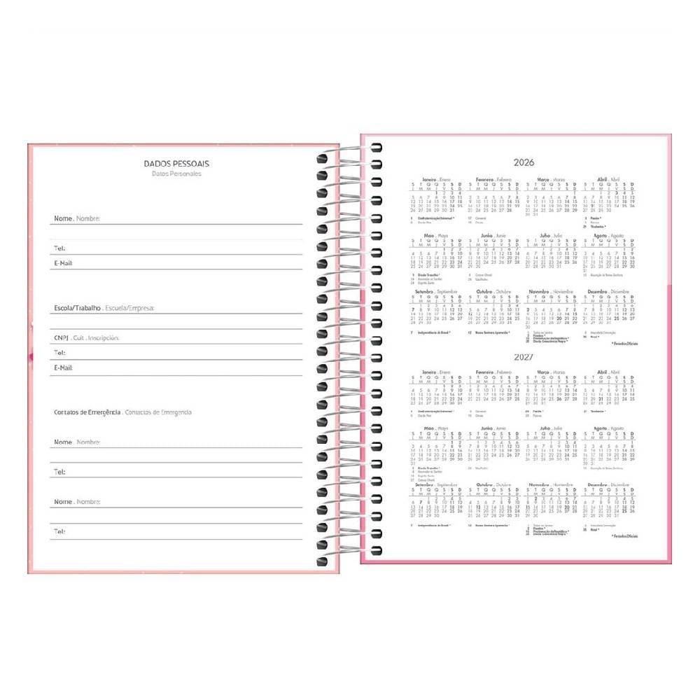 Agenda Espiral 2026 Pepper Feminina 160 Folhas Tilibra - 179604