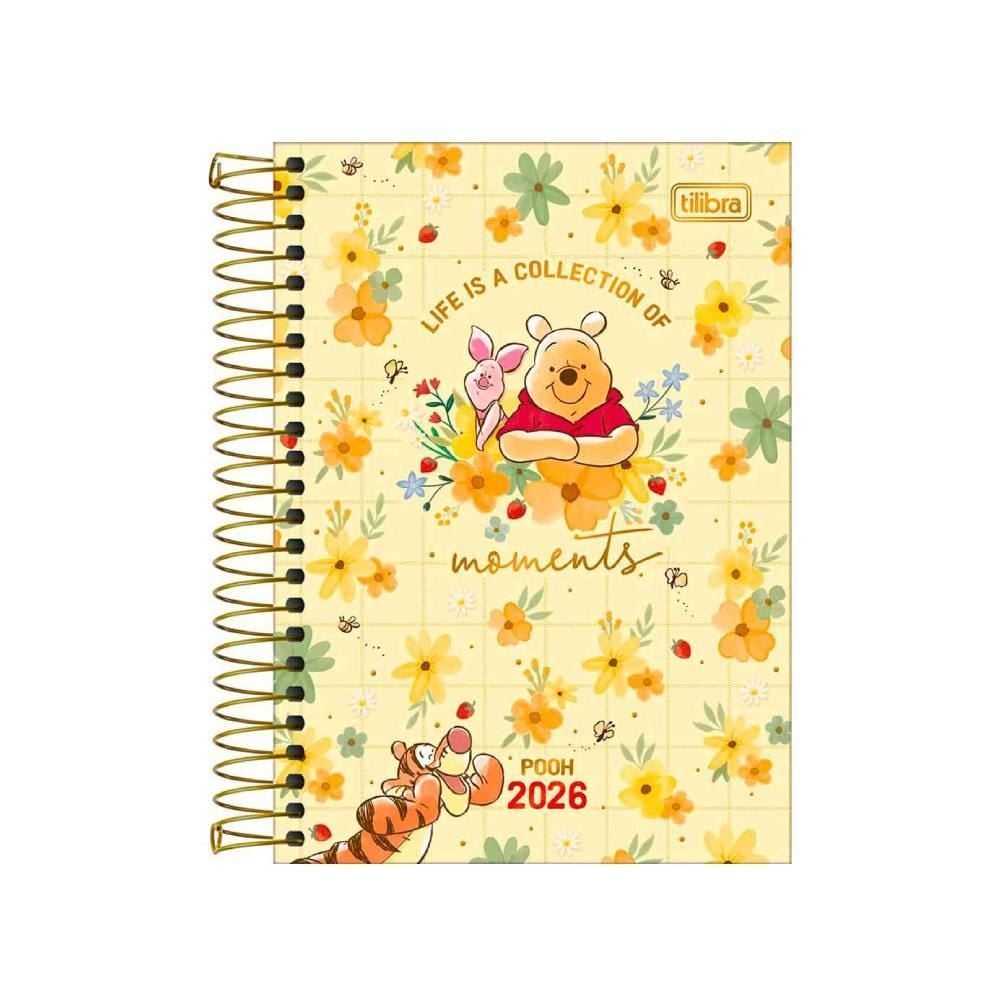 Agenda Espiral 2026 Ursinho Pooh 176 Folhas Tilibra - Sortido