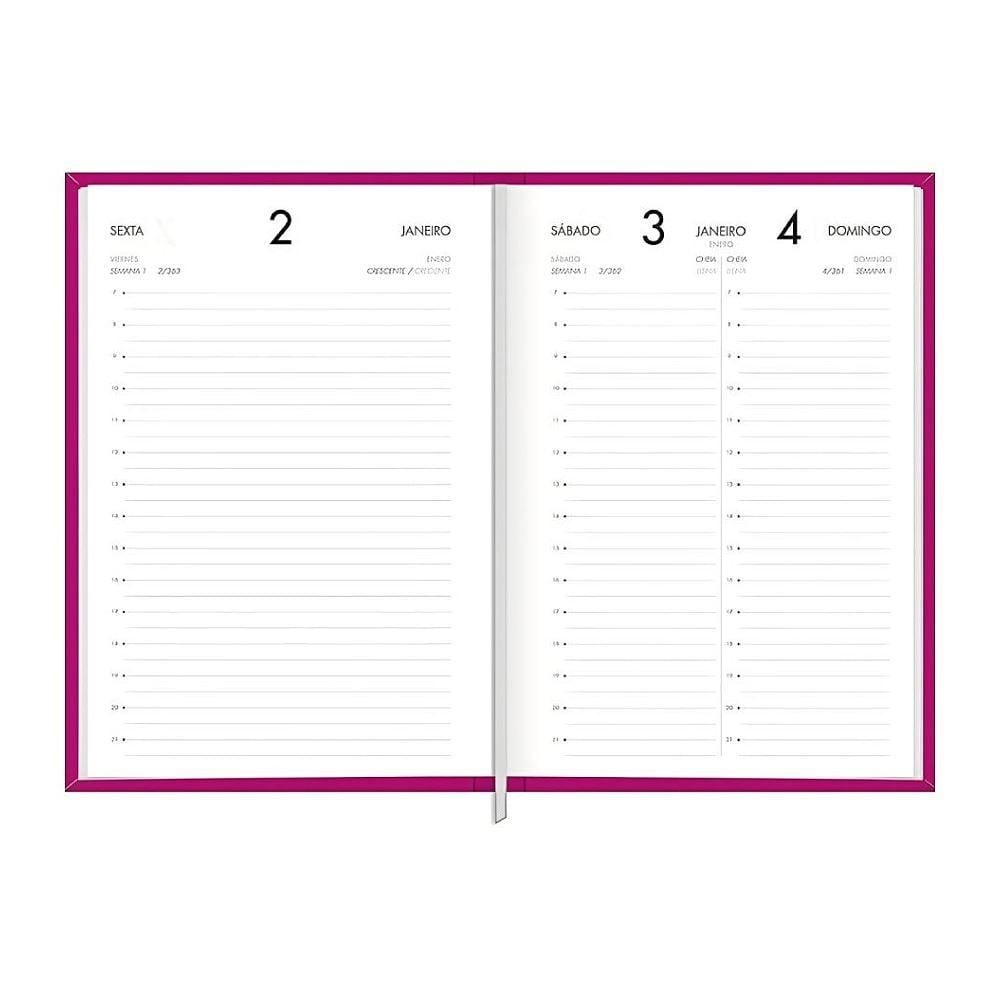 Agenda Executiva Costurada 2026 Napoli 176 Folhas Tilibra - Rosa