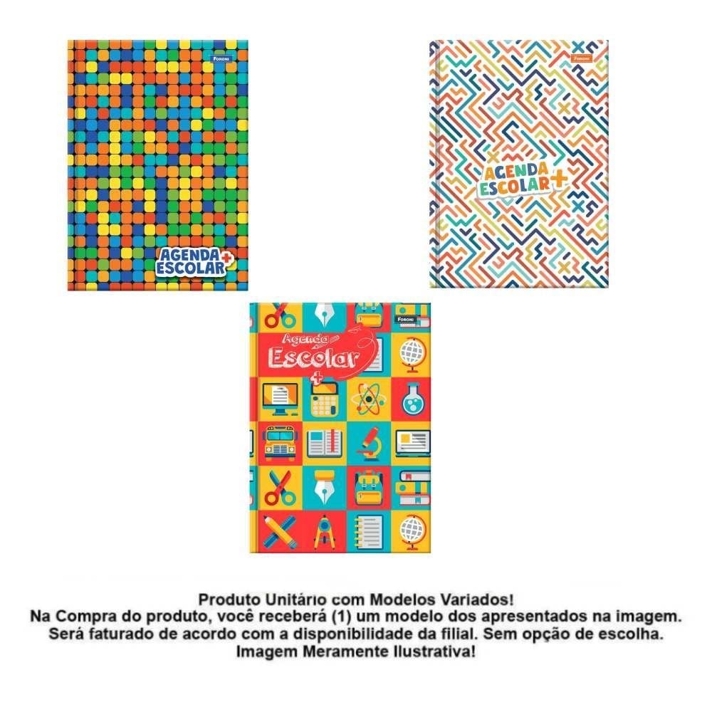 Agenda Escolar 2026 Costurada 160 Folhas Foroni - Sortido