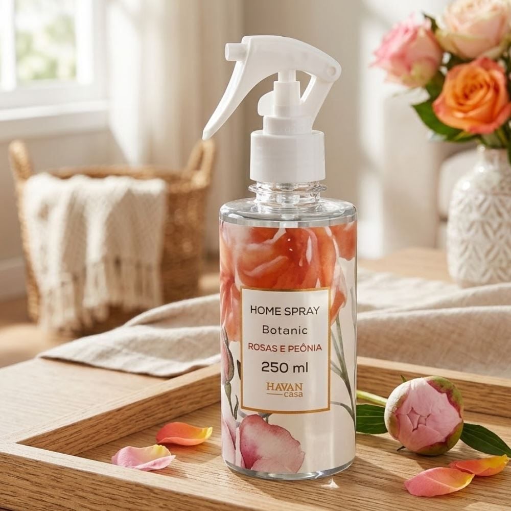 Água Perfumada Home Spray Botanic 250Ml Havan Casa - Rosas e Peônia