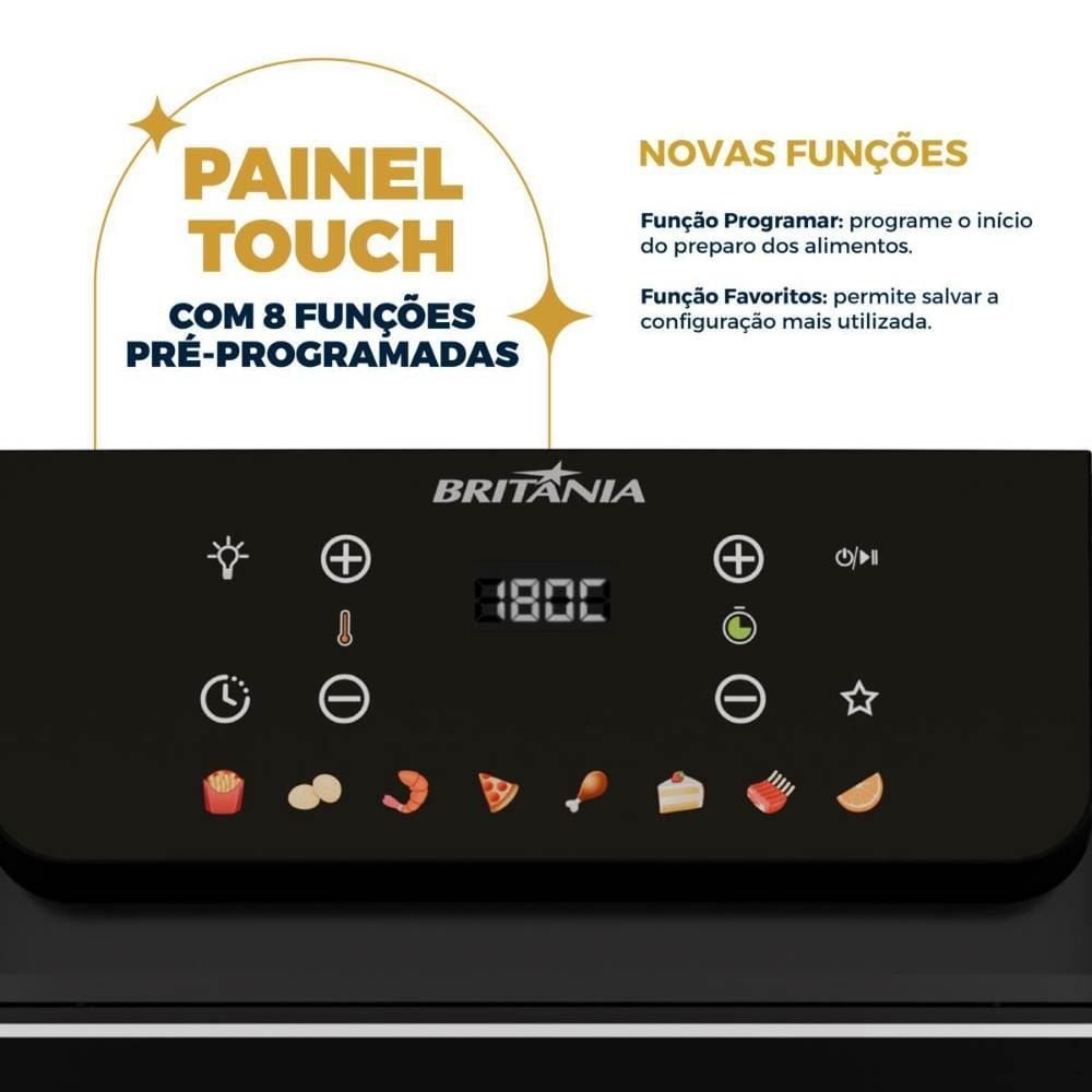 Air Fryer Oven 11L 8 Funções Porta Removível 1800W BAF11A