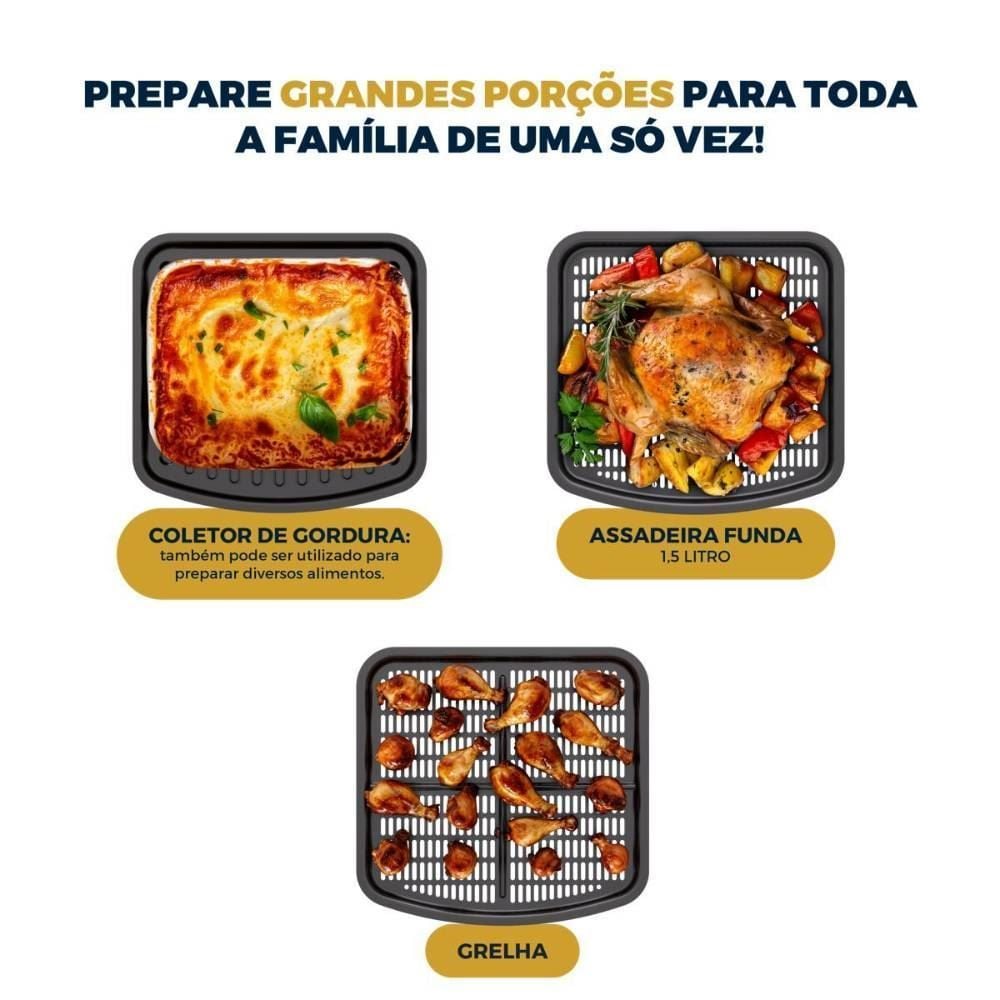 Air Fryer Oven 11L 8 Funções Porta Removível 1800W BAF11A