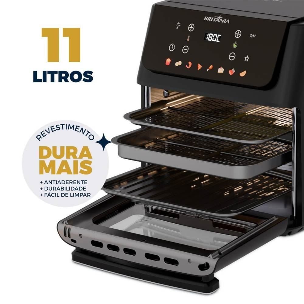 Air Fryer Oven 11L 8 Funções Porta Removível 1800W BAF11A