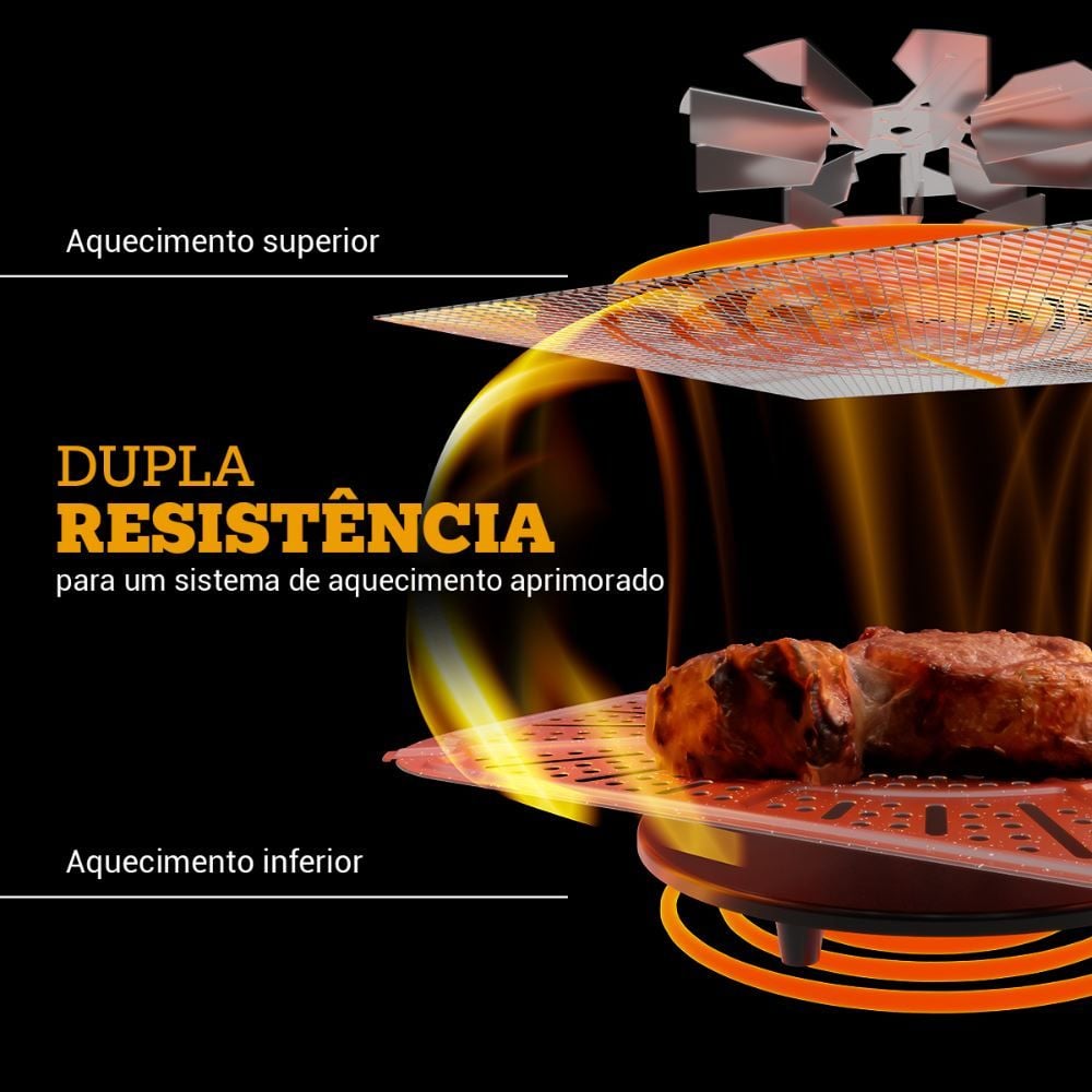 Air Fryer Oven Philco 15L Dupla Resistência 1800W PAF15B