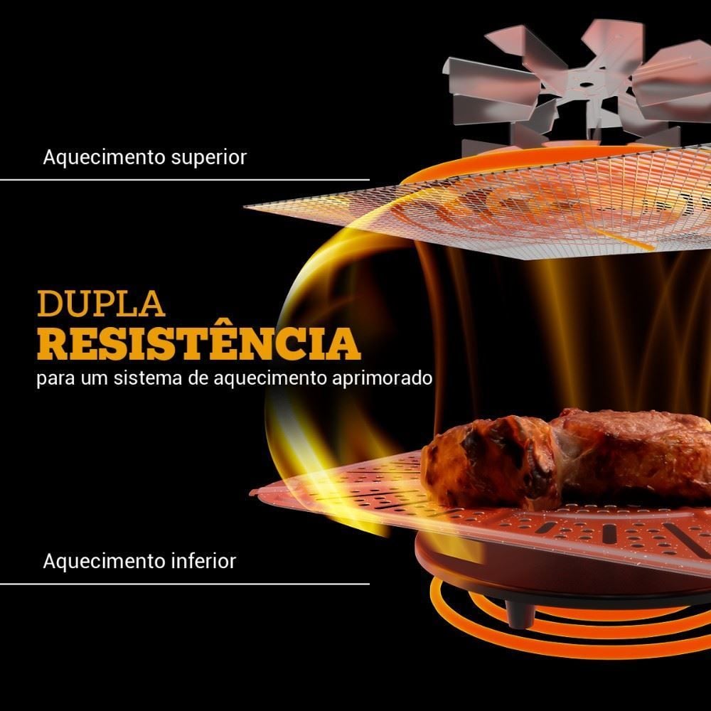 Air Fryer Oven Philco 15 Litros Dupla Resistência 1800W PAF15B