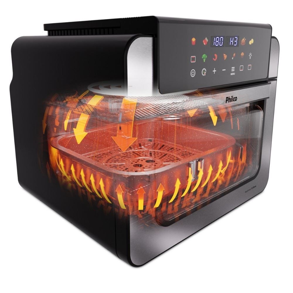 Air Fryer Oven Philco 15 Litros Dupla Resistência 1800W PAF15B