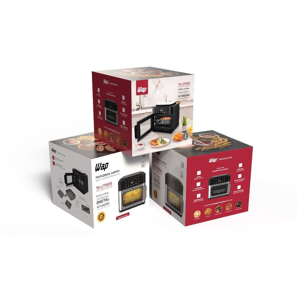 Airfry Oven 16L Wap Multicomb Digital Prosdócimo wafc16 Antiaderente
