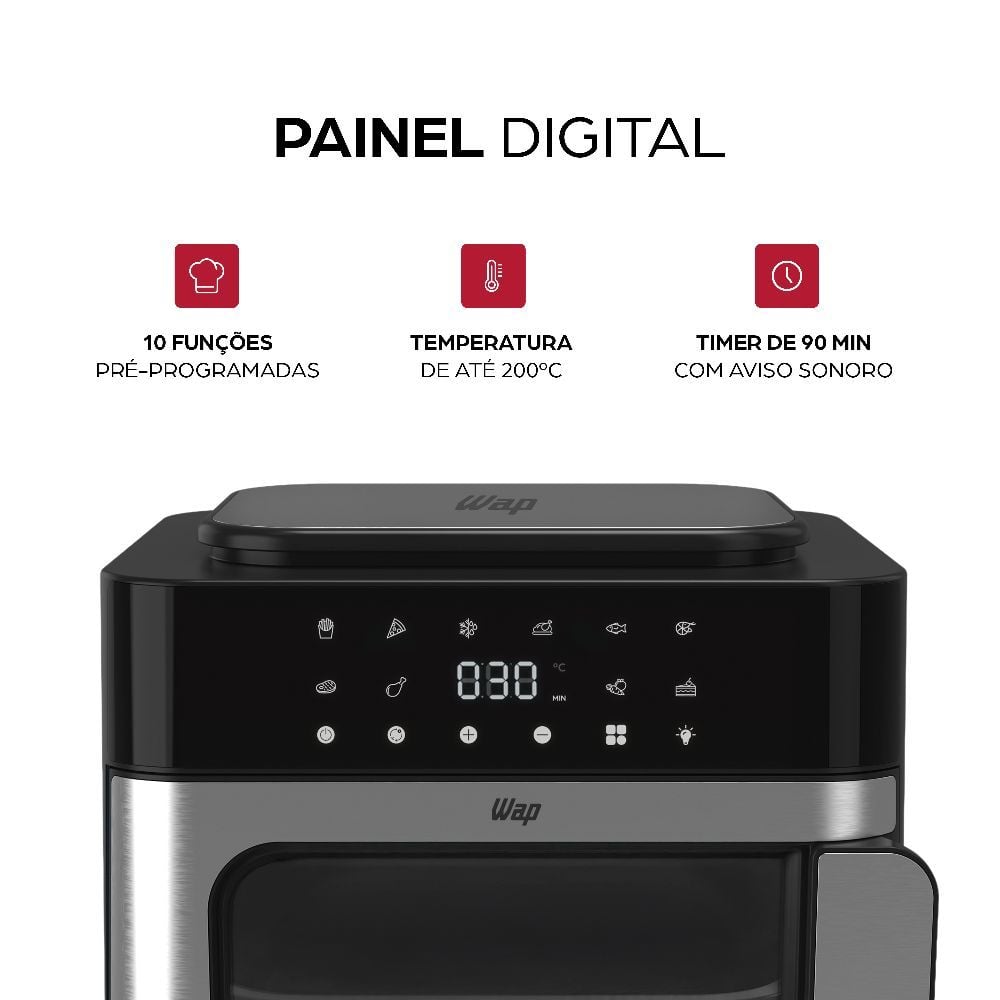 Airfry Oven 16L Wap Multicomb Digital Prosdócimo wafc16 Antiaderente