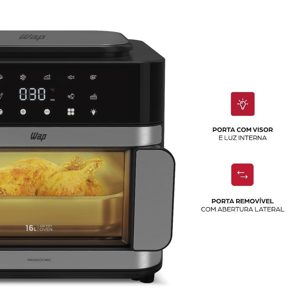 Airfry Oven 16L Wap Multicomb Digital Prosdócimo wafc16 Antiaderente