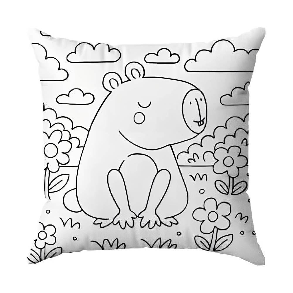 Almofada Decorativa Infantil Para Colorir 38X38 Cm Havan Casa - Capivara Para Colorir