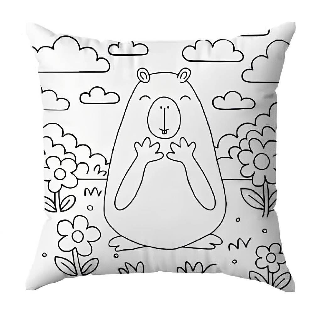 Almofada Decorativa Infantil Para Colorir 38X38 Cm Havan Casa - Capivara Para Colorir