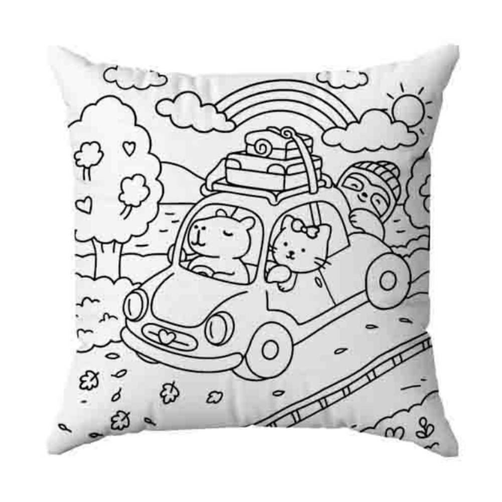 Almofada Decorativa Infantil Para Colorir 38X38 Cm Havan Casa - Viagem