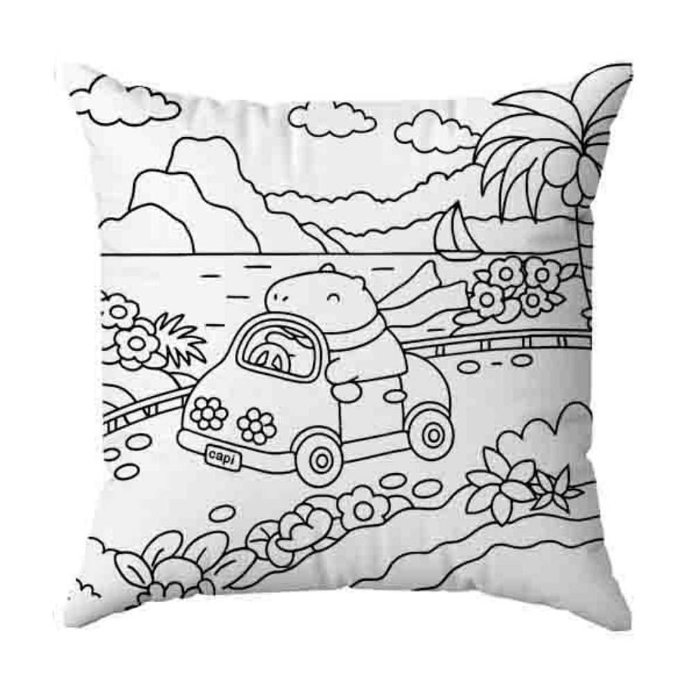 Almofada Decorativa Infantil Para Colorir 38X38 Cm Havan Casa - Viagem