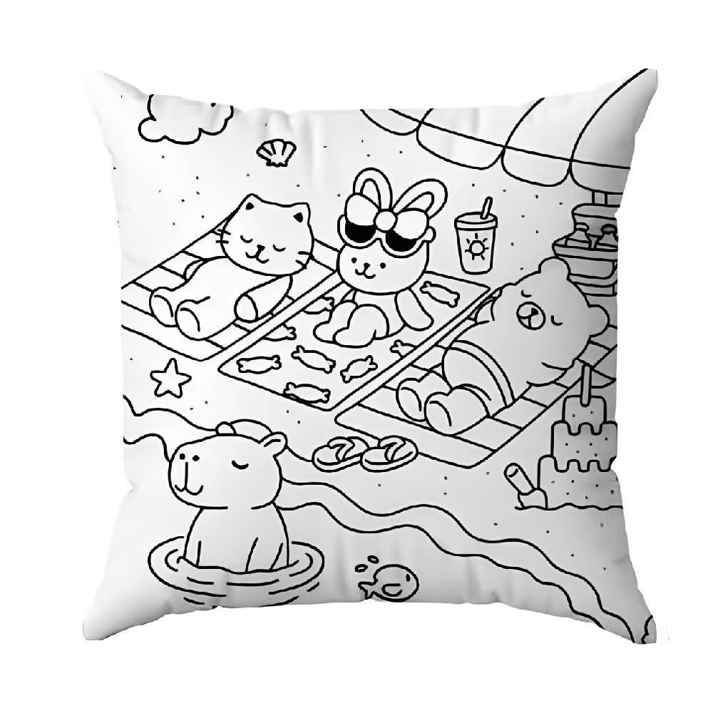 Almofada Decorativa Infantil para Colorir 38X38 cm Havan Casa - Praia