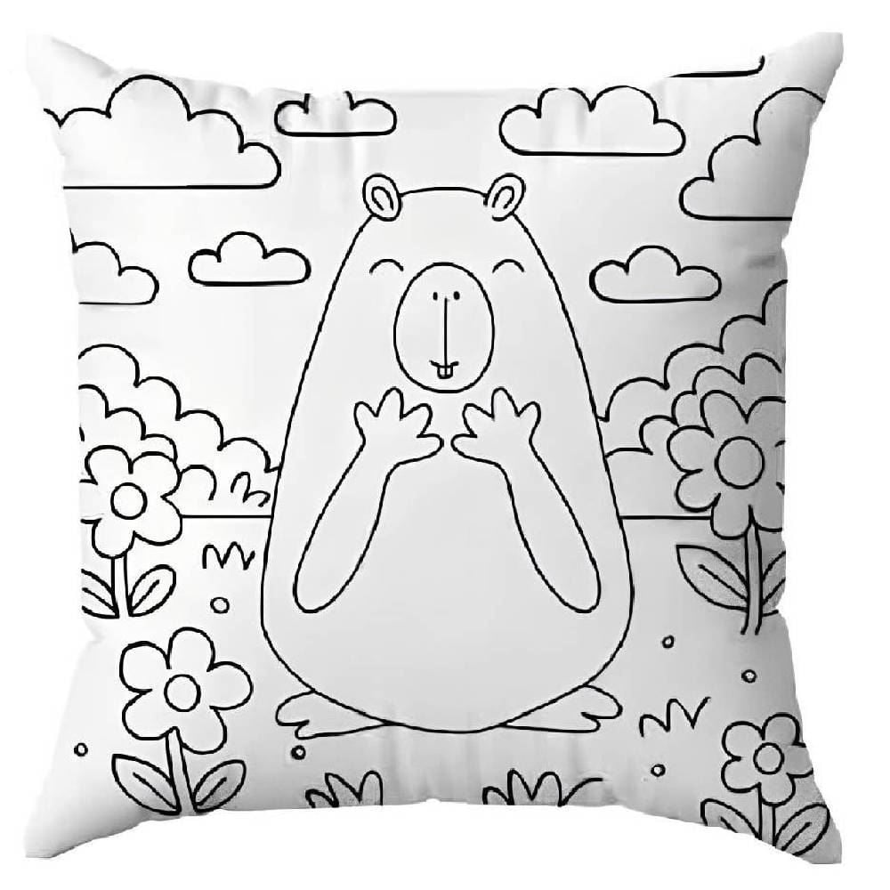 Almofada Decorativa Infantil para Colorir 38X38 cm Havan Casa - Capivara