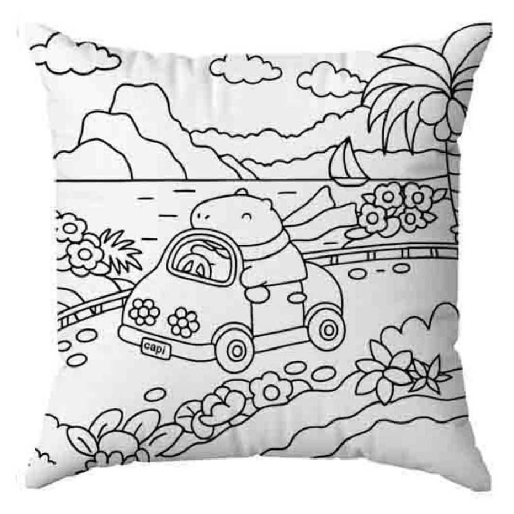 Almofada Decorativa Infantil para Colorir 38X38 cm Havan Casa - Viagem