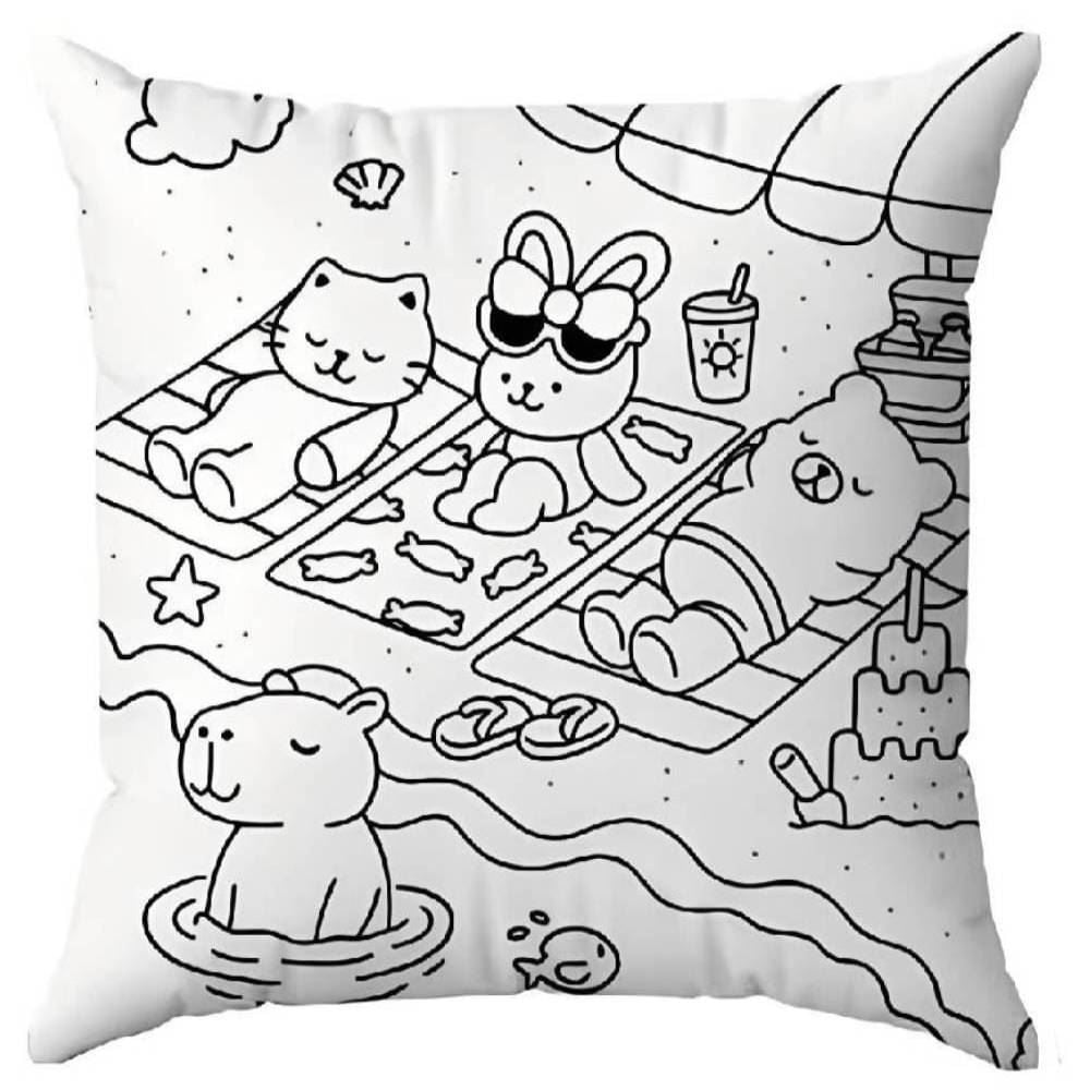 Almofada Decorativa Infantil para Colorir 38X38 cm Havan Casa - Praia