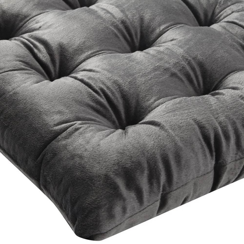 Almofada Para Assento Futton 42X42cm Veludo Italiano - Ardósia Cinza